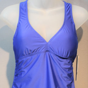 Antonio Melani Tankini Top Swimwear Blue Small